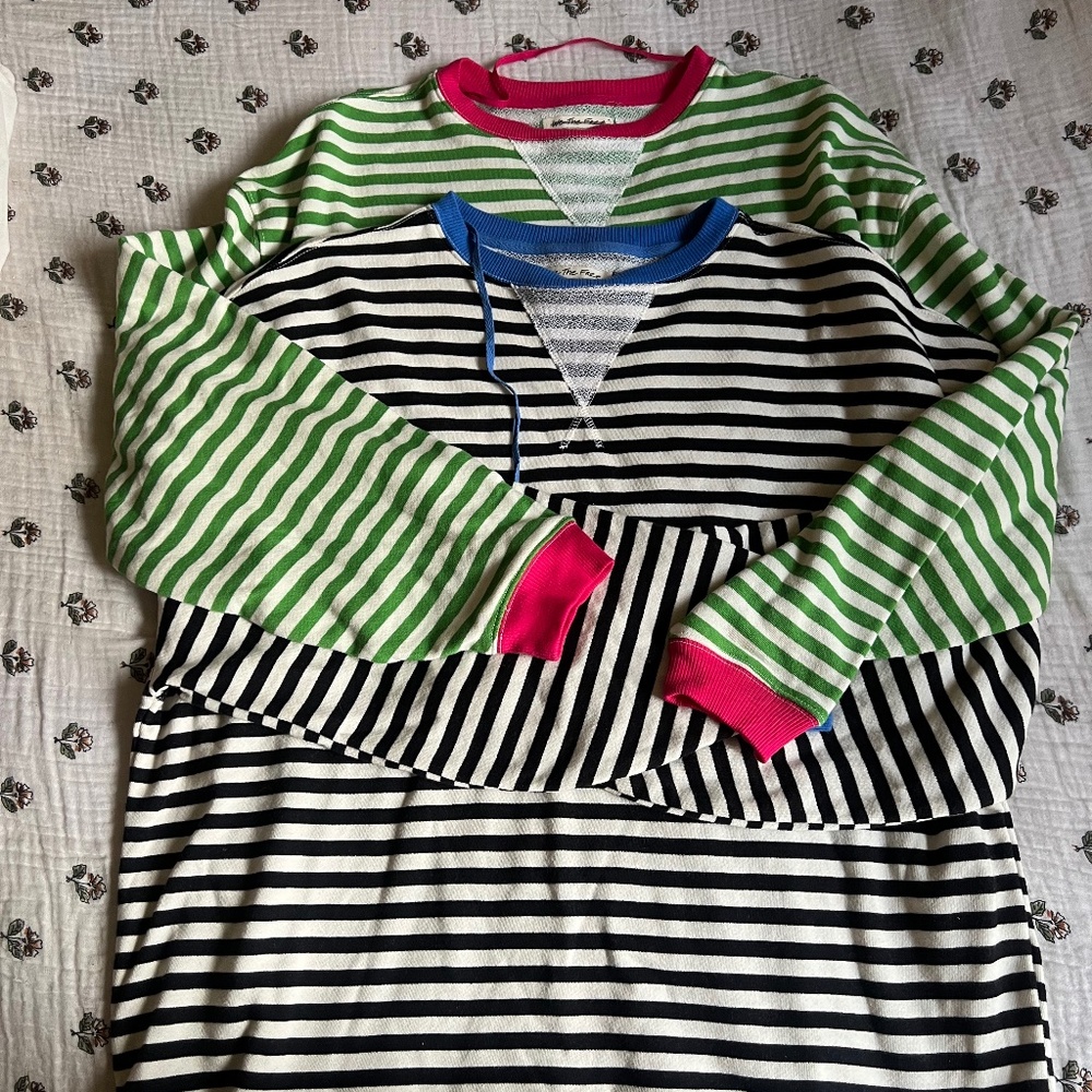 Free people classic stripped crew necks